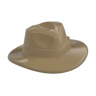 Hat Wide Brim, Outback Style with Wide Belt, Buckle (Fedora) Dark Tan