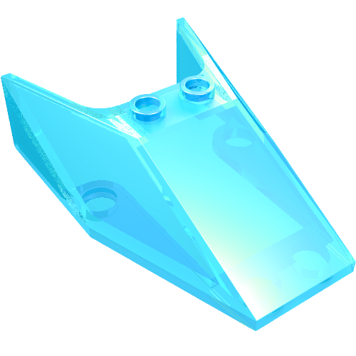 Windschutzscheibe 6 × 4 × 1 1/3 mit Hohlnoppen Transparent-Hellblau