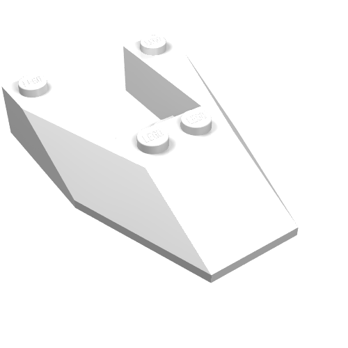 Brick Wedged, Sloped 6 × 4 Cutout, No Stud Notches Weiß