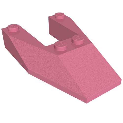 Brick Wedged, Sloped 6 × 4 Cutout, No Stud Notches Mitteldunkelrosa