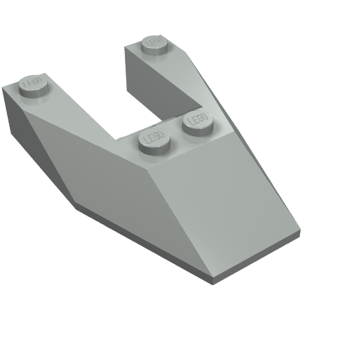 Brick Wedged, Sloped 6 × 4 Cutout, No Stud Notches Hellgrau