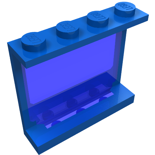 Panel 1 × 4 × 3 with Fixed Glass Blue