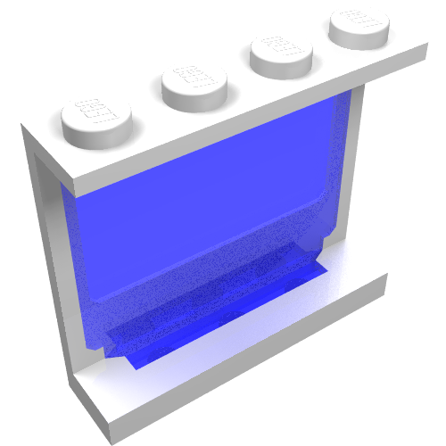 Panel 1 × 4 × 3 with Fixed Glass White