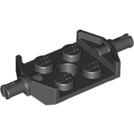 Plate Special 2 × 2 with Wheels Holder Wide Black