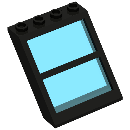 Window 4 × 4 × 3 Roof with Centre Bar Schwarz