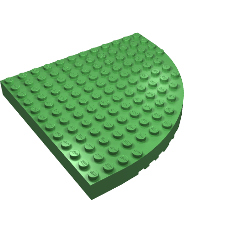 Brick Round Corner 12 × 12 Bright Green