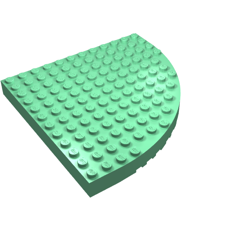 Stein rund Ecke 12 × 12 Mittelgrün