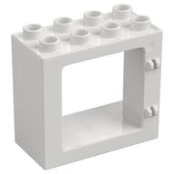 Duplo Door / Window Frame Flat Front Surface, Completely Open Back Weiß