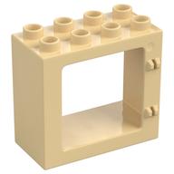 Duplo Door / Window Frame Flat Front Surface, Completely Open Back Tan