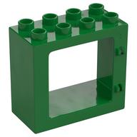 Duplo Door / Window Frame Flat Front Surface, Completely Open Back Grün