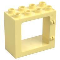 Duplo Door / Window Frame Flat Front Surface, Completely Open Back Leuchtendes Hellgelb