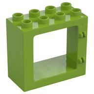 Duplo Door / Window Frame Flat Front Surface, Completely Open Back Limette