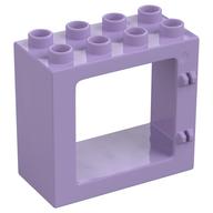 Duplo Door / Window Frame Flat Front Surface, Completely Open Back Lavendel