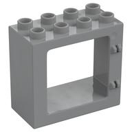 Duplo Door / Window Frame Flat Front Surface, Completely Open Back Hellblaugrau
