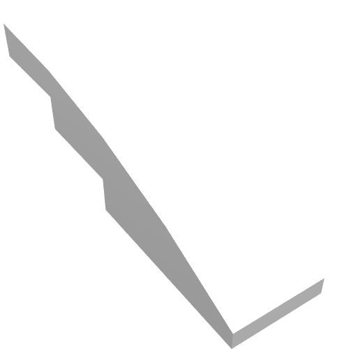 Brick Curved 4 × 1 No Studs [Stud Holder with Asymmetric Ridges] White