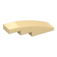 Brick Curved 4 × 1 No Studs [Stud Holder with Asymmetric Ridges] Tan