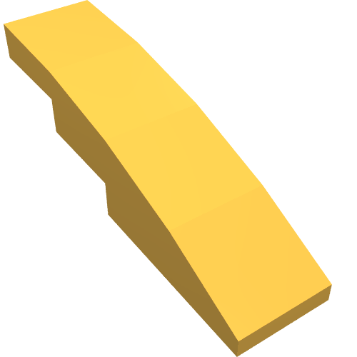 Brick Curved 4 × 1 No Studs [Stud Holder with Asymmetric Ridges] Leuchtendes Hellorange