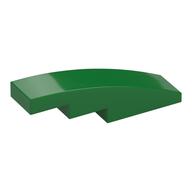 Brick Curved 4 × 1 No Studs [Stud Holder with Asymmetric Ridges] Grün