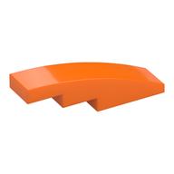 Brick Curved 4 × 1 No Studs [Stud Holder with Asymmetric Ridges] Orange