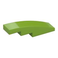 Brick Curved 4 × 1 No Studs [Stud Holder with Asymmetric Ridges] Lime
