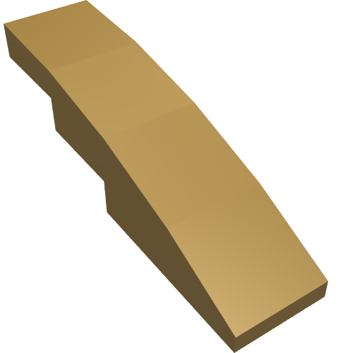 Brick Curved 4 × 1 No Studs [Stud Holder with Asymmetric Ridges] Perlgold