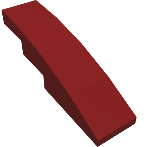 Brick Curved 4 × 1 No Studs [Stud Holder with Asymmetric Ridges] Dunkelrot