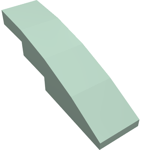 Brick Curved 4 × 1 No Studs [Stud Holder with Asymmetric Ridges] Sand Green