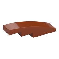 Brick Curved 4 × 1 No Studs [Stud Holder with Asymmetric Ridges] Dark Orange