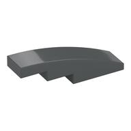 Brick Curved 4 × 1 No Studs [Stud Holder with Asymmetric Ridges] Dark Bluish Gray