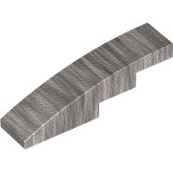 Brick Curved 4 × 1 No Studs [Stud Holder with Asymmetric Ridges] Metallic Silver