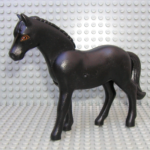 Belville, Animal, Horse, with Dark Orange Rimmed Eyes Print Black