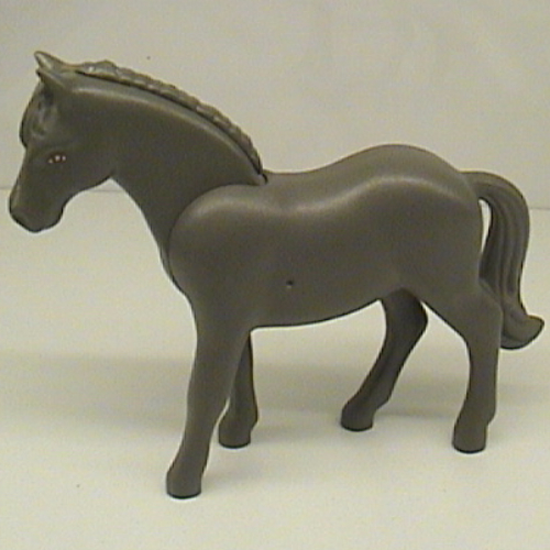 Belville, Animal, Horse, with Dark Orange Outlined Eyes with White Glint Print Dunkelgrau
