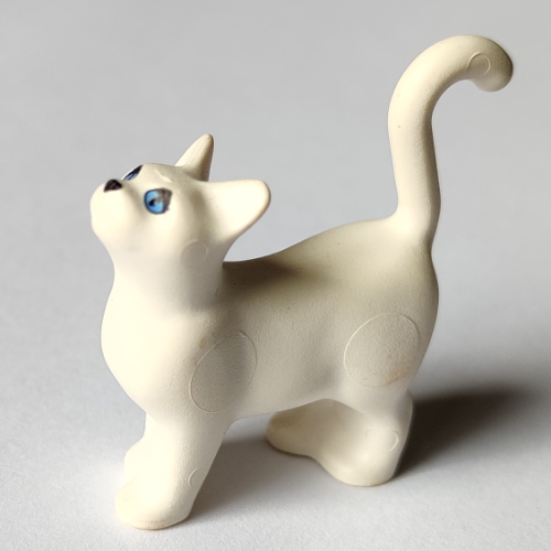 Animal, Cat, Standing with Blue Eyes and Black Eyelashes Print White