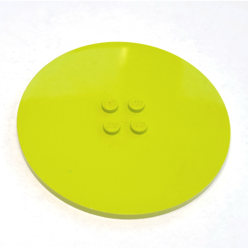 Plate Special Round 8 × 8 with 2 × 2 Center Studs without Groove Medium Lime