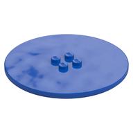 Platte speziell rund 8 × 8 mit 2 × 2 Mitte Noppen mit Rille Blau