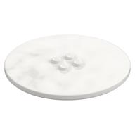 Plate Special Round 8 × 8 with 2 × 2 Center Studs with Groove White