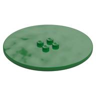 Plate Special Round 8 × 8 with 2 × 2 Center Studs with Groove Green