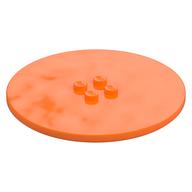 Plate Special Round 8 × 8 with 2 × 2 Center Studs with Groove Orange