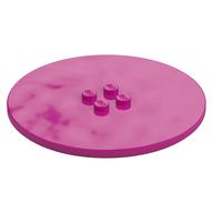 Platte speziell rund 8 × 8 mit 2 × 2 Mitte Noppen mit Rille Magenta