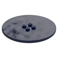 Plate Special Round 8 × 8 with 2 × 2 Center Studs with Groove Dark Blue