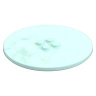 Plate Special Round 8 × 8 with 2 × 2 Center Studs with Groove Light Aqua