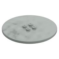 Plate Special Round 8 × 8 with 2 × 2 Center Studs with Groove Light Gray