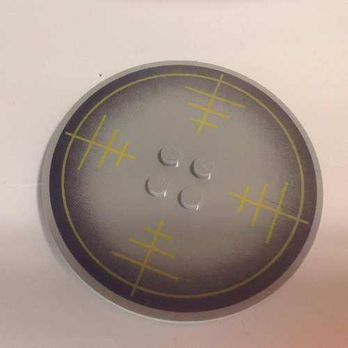 Plate Special Round 8 × 8 with 2 × 2 Center Studs with Target Verniers Print Hellgrau