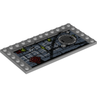 Plate Special 6 × 12 with Studs on 3 Edges and Hopscotch Grid and Manhole Cover Print Hellblaugrau