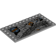 Plate Special 6 × 12 with Studs on 3 Edges and Racetrack Print Hellblaugrau
