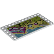 Plate Special 6 × 12 with Studs on 3 Edges and Resort Print White