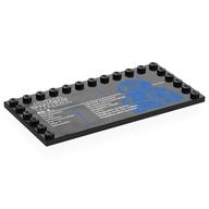 Plate Special 6 × 12 with Studs on 3 Edges with 'STAR WARS BB-8', Stats print Black