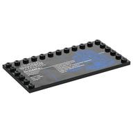 Plate Special 6 × 12 with Studs on 3 Edges with 'STAR WARS Droideka', Stats print Black
