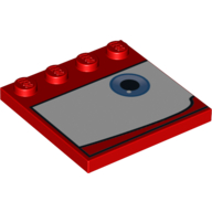 Plate Special 4 × 4 with Studs on One Edge and Eye on White Background Print Left Rot
