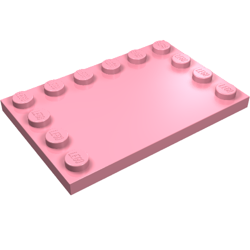 Plate Special 4 × 6 with Studs on 3 Edges Rosa